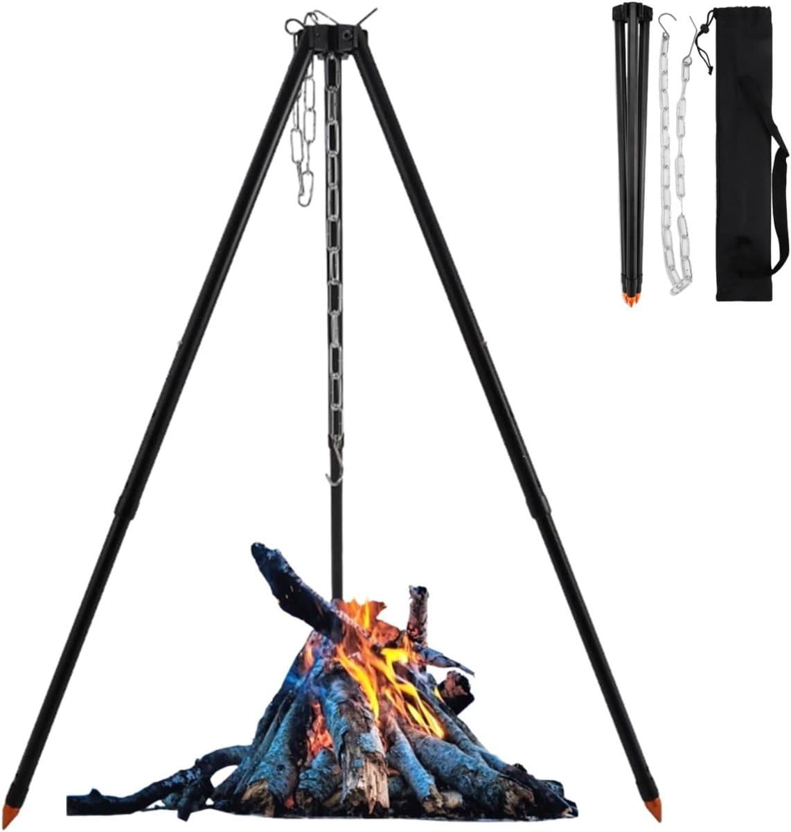 Kampvuur Kookstandaard van Aluminium Legering - Draagbare Grill voor Buiten, Tripod voor Koken en BBQ — afbeelding 1