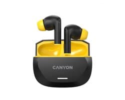 Canyon Hexagon 7 - TWS Bluetooth Headset - ANC+ENC - Qi - Zwart-Geel