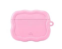 xoxo Wildhearts hoesje geschikt voor AirPods Pro 2 - Bubble Blush - Ook als telefoonhoesje verkrijgbaar - Schokbestendige wavy case - Koptelefoonhoesje - Beschermhoes met golvend design - Roze