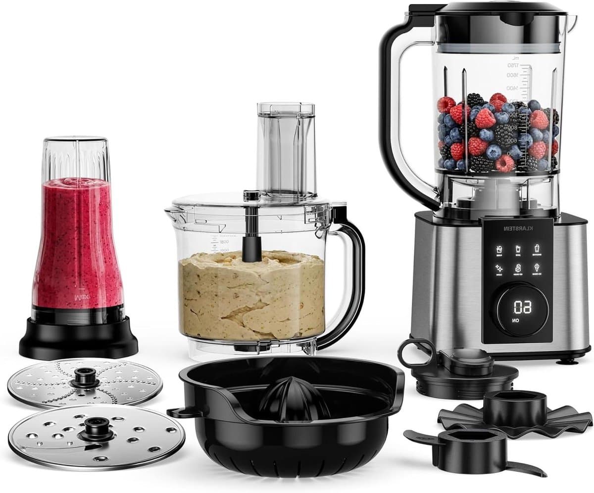 Keukenmachine Mixer - Multifunctionele Keukenapparaat - Maaltijden Bereiden - Krachtige 1200W Motor - 2L Kom 1.75L Mixer - Zilver — afbeelding 1
