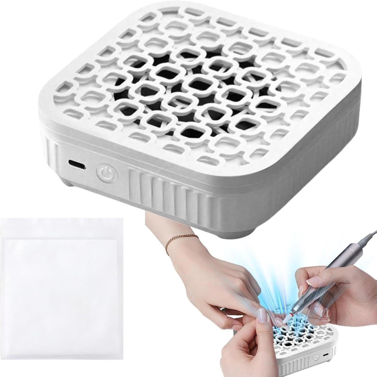 Nagel Stofafzuiger - Manicure Reiniger - Stofvrij Werken - Compact Ontwerp - 13.7 cm - Wit — afbeelding 1
