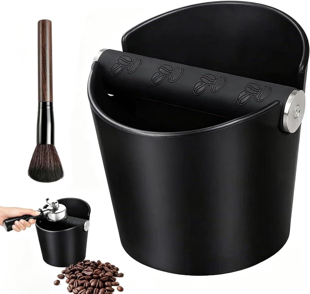 Afklopcontainer Koffie - Klopbox Espresso - Koffiezet Accessoires - Compact & Stil - 10 x 2 x 1 cm - Zwart — afbeelding 1