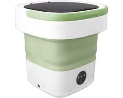 Florixa® Camping Wasmachine - Mini Wasmachine - Wasmachines - Opvouwbare Kleine Wasmachine en Droger - 7.5L - met Afvoer - Groen - 30cm x 30cm x 33cm