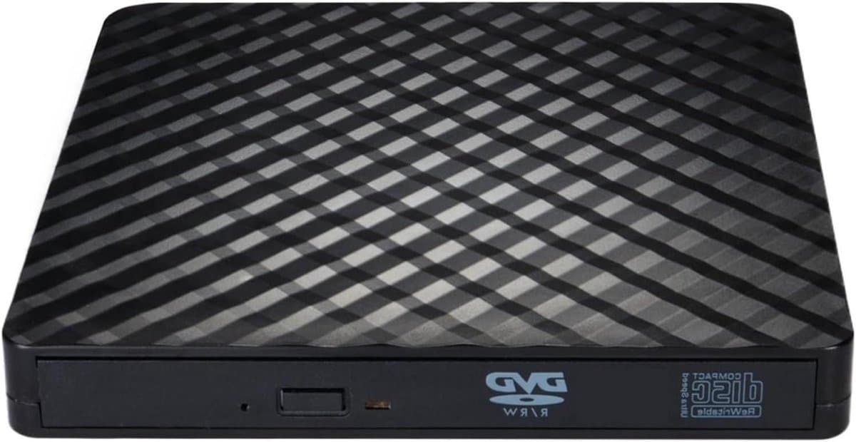 Externe CD DVD Speler - Draagbare CD-brander - Lezen Schrijven Branden - USB 3.0 Type-C - 14x14x1.8 cm - Zwart — afbeelding 1