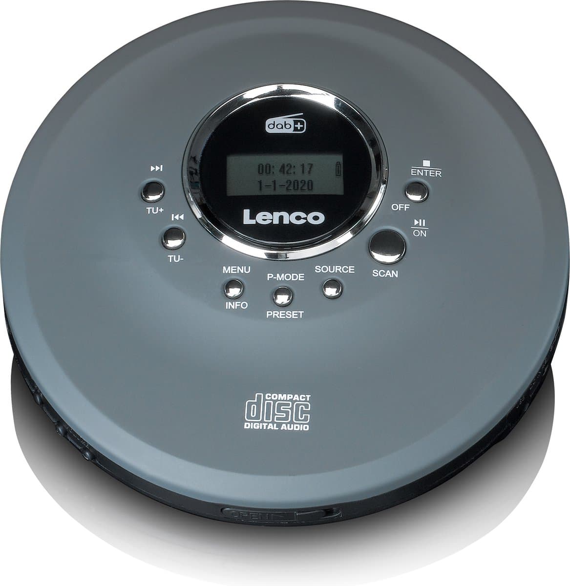 Lenco CD-400GY Discman - Draagbare CD-MP3 Speler met DAB+ en FM Radio - Anti-Shock bescherming en oplaadbare Batterij - Antraciet — afbeelding 1