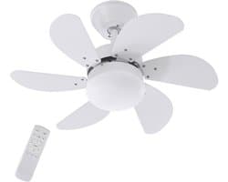 Glitzerlife - Plafond ventilator met verlichting - Ventilator lamp plafond - stille plafondventilator - stil met afstandsbediening en timer - Ø75cm - wit - plafondlampen met ventilator voor woonkamer en slaapkamer — afbeelding 1