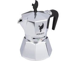 Percolator - Mokavit Alfonsina One – Italiaanse design Moka koffiezetter – 3 kopjes – Geschikt voor gas, vitro en inductie