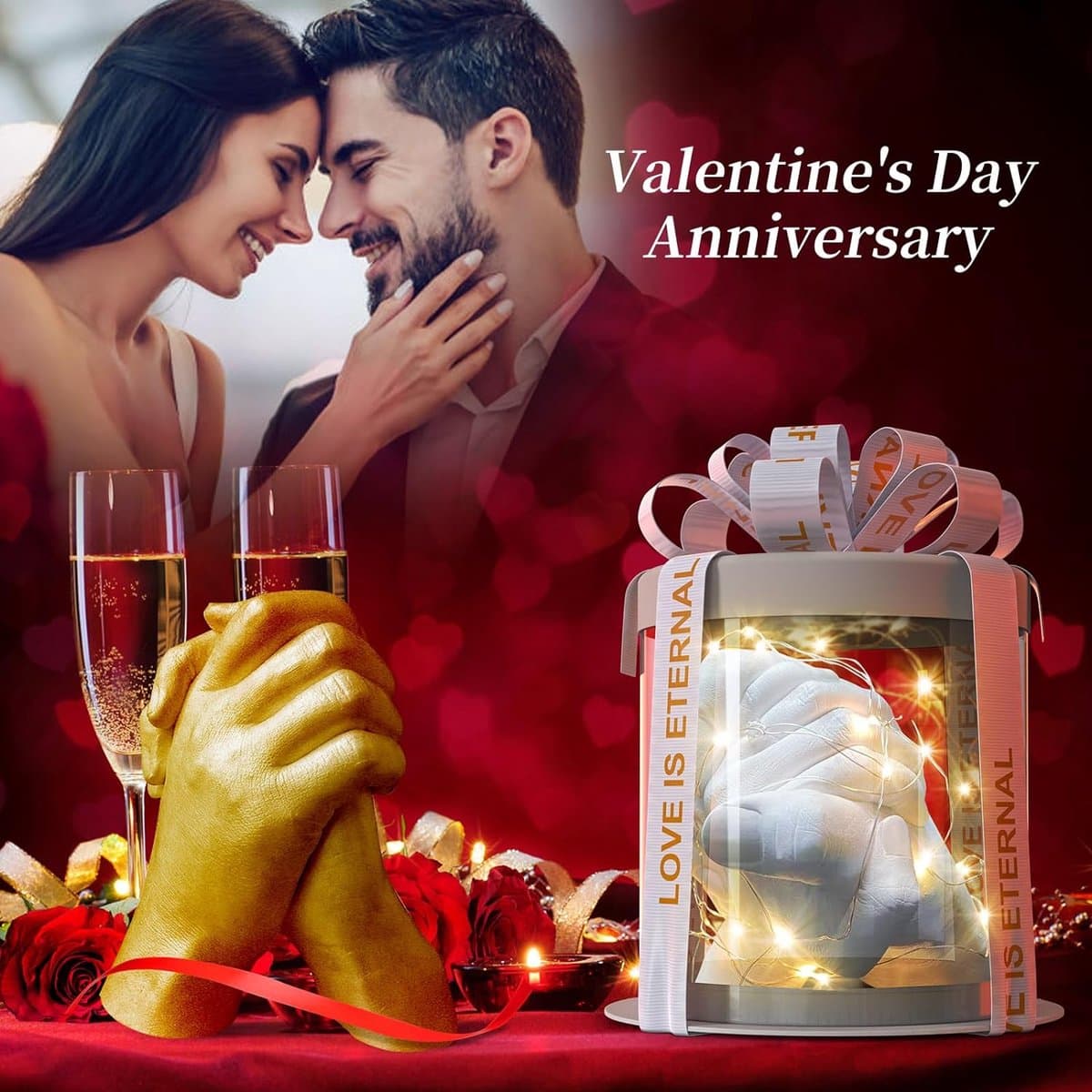 3D Hand Casting Kits voor Paar | Verjaardagscadeaus voor Paar | Cadeaus voor Bruiloft Verjaardag | Verlovingscadeaus | Pottenbakkerset voor Volwassenen | Geschenken voor Haar en Hem — afbeelding 1