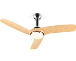 Klarstein Silent Service Plafondventilator - Ø: 128 cm - Vermogen: 25 Watt - Hout-look — afbeelding 1