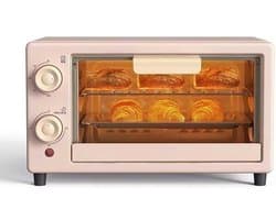 Mini-oven - Tafeloven met airfryer - Bakken en grillen - Convectieverwarming - 10 liter capaciteit - Roze