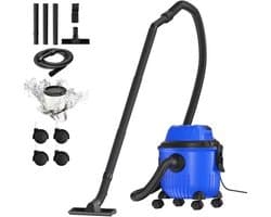 Stofzuiger voor nat en droog gebruik - Waterstofzuiger - Zuiger voor water - Stofzuiger voor water - 30 KPa - 1800 Watt - Waterreservoir met een inhoud van 15 liter - Blauw - 4 draaiwielen