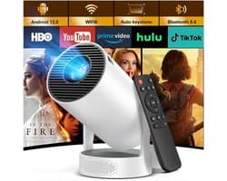 Mini-projector - Wit - Draagbare Full HD Beamer met 4K Compatibiliteit - Voor Thuisbioscoop en Buitengebruik