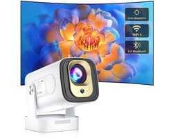 Mini Beamer 1080p Full HD - WiFi 6 Bluetooth 5.4 - 1920 x 1080 Resolutie - LCD DLP - Draagbaar Tafelbladmontage