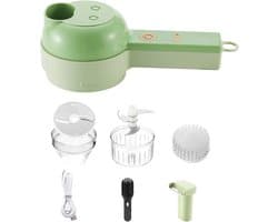 Elektrische Groentesnijder - Keukenmachine - Snel koken - 4-in-1 functie - 20.5 x 9.5 cm - Grijs