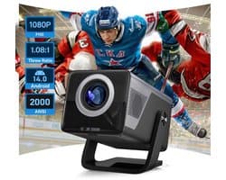 Beamer 2000 ANSI Lumen - Full HD 1080p Resolutie - 120W Vermogen - LCD - Zwart - Home Theater Projector