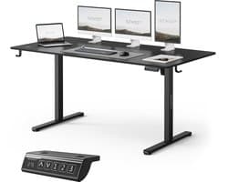 SENSE7 NOJO LIGHT - Elektrisch Verstelbaar Bureau - 160x80 cm - Geheugenfunctie - Zit Sta Bureau - Computertafel - Zwart