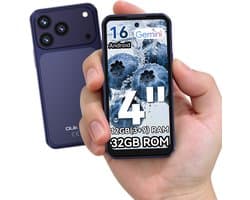 OUKITEL C17 mini Smartphone - 12GB RAM - 32GB ROM - Android 16 - GPS - Geen NFC - Slechts 109g - Blauw