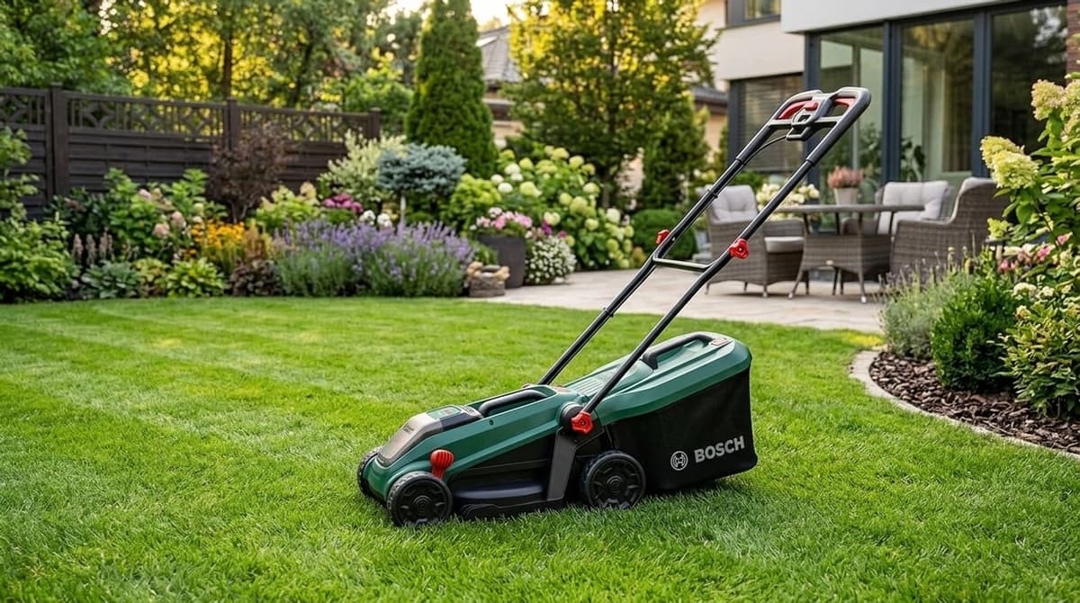 Accu Grasmaaier 18V - 32 cm Maaibreedte - Borstelloze Motor - Inclusief Mulchplug & 35L Grasopvangbak - Excl. Accu - Laura Homestore — afbeelding 1