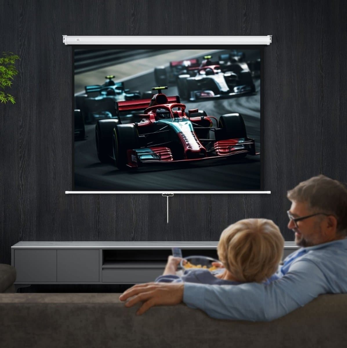 MODFU - Beamer Scherm - Hoogte Verstelbaar - 84 Inch - 4:3 - Wit — afbeelding 1