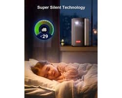 Byintek - P70 - Beamer - Projector Beamer - Mini Meamer - 960x540dpi - 20W - DLP Automatische focus - met WiFi - 300 ANSI Lumens - Zwart