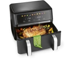 Heteluchtfriteuse AirGenius Vario - 10 Liter 2 Kamers - 2800 Watt Vermogen - Zwart - Voor Bakken En Frituren