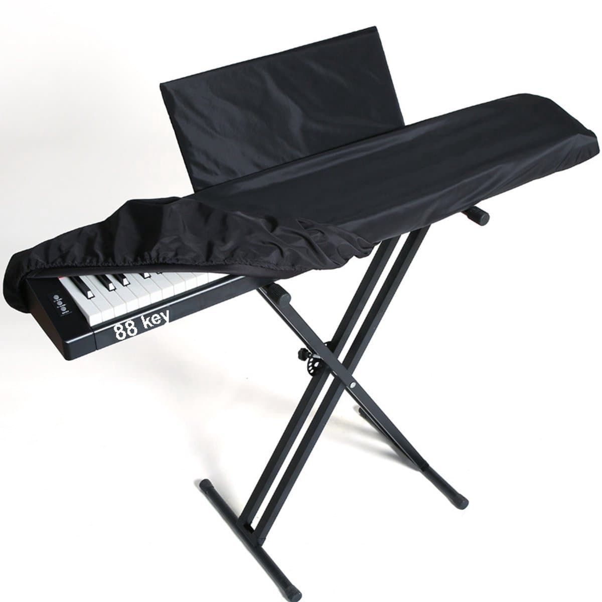 Piano stofkap - Keyboard Beschermhoes - Keyboard met 88 toetsen tot 134 cm Breed - inclusief bladmuziek standaard hoes - stofhoes voor pianoklavier - met bladmuziekstandaardhoes - pianohoes met 88 toetsen - zwart - 134*44*19 cm — afbeelding 1