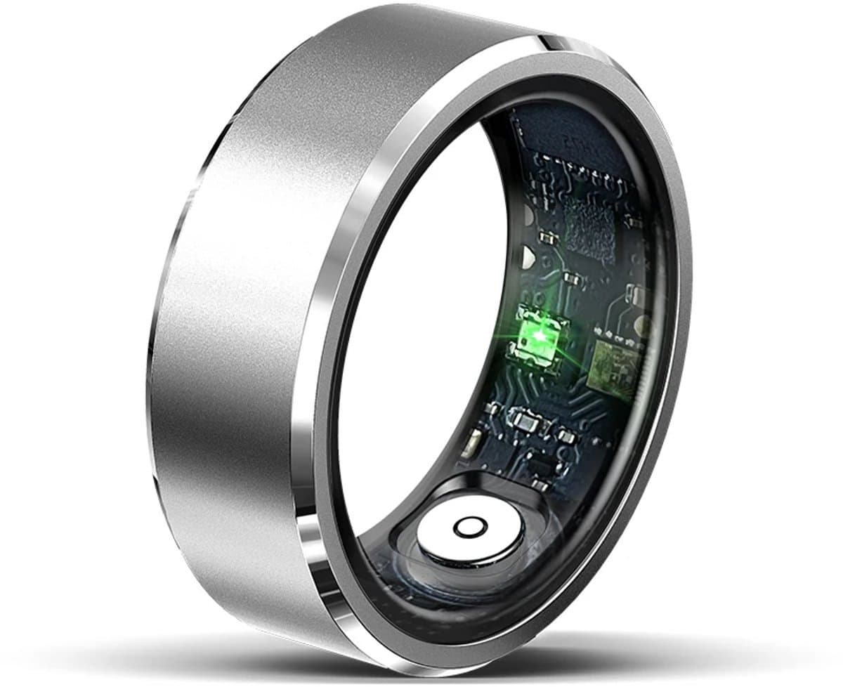 WizBay Premium Select® Aluminium Zilver Blush Smart Ring Dames Heren - Oplaad Case - Hypoallergeen - Hartslag & Slaap Monitor - IP68 Waterdicht - O2 Meting - Gesture Functie - Multiple Sport Modi - #12 — afbeelding 1