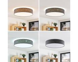 Ronde Zwarte Plafondlamp met Afstandsbediening - Dimbaar LED Woonkamer Verlichting