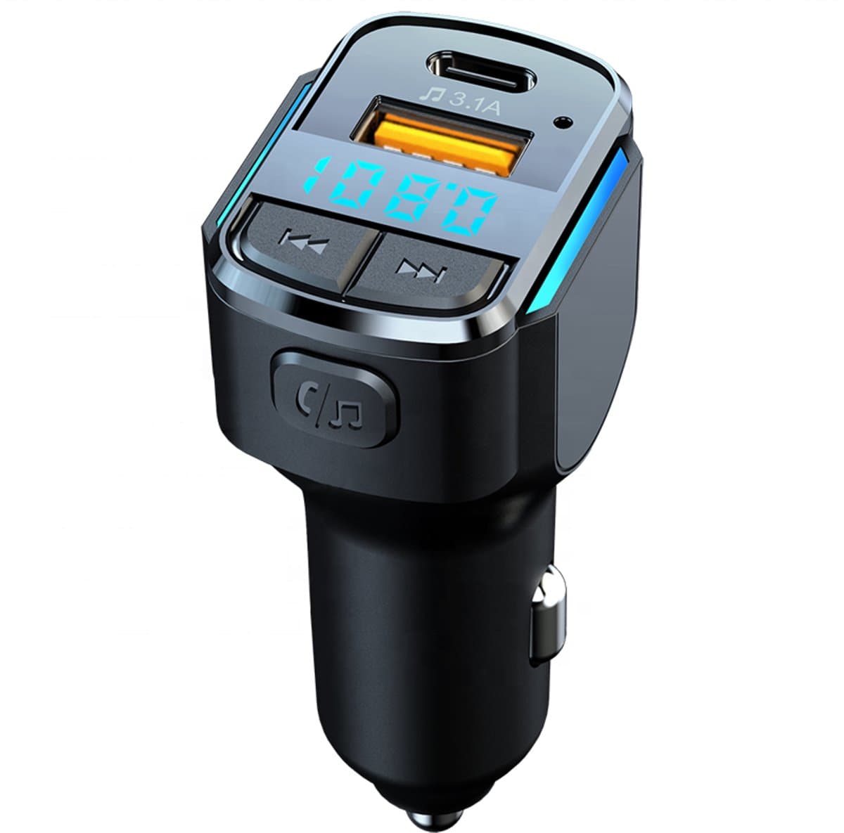 Bluetooth 5.0 FM Transmitter | Autolader | Bluetooth Car Kit | Type-C & USB-A Snellader 5V 3.1A | Handsfree Bellen | Auto MP3 Speler | Autoradio | Autoaccessoires | Autoadapter — afbeelding 1