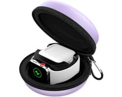 Travel Case voor Apple Watch en Airpods - Beschermende Opbergtas voor Reizen - Paars