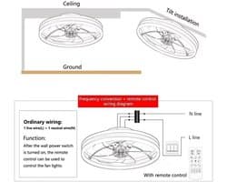 Omkeerbare plafondlamp met ventilator en afstandsbediening - Dimbaar licht en 6 snelheden - Modern design voor slaapkamer en woonkamer - Ø40 cm, 30W