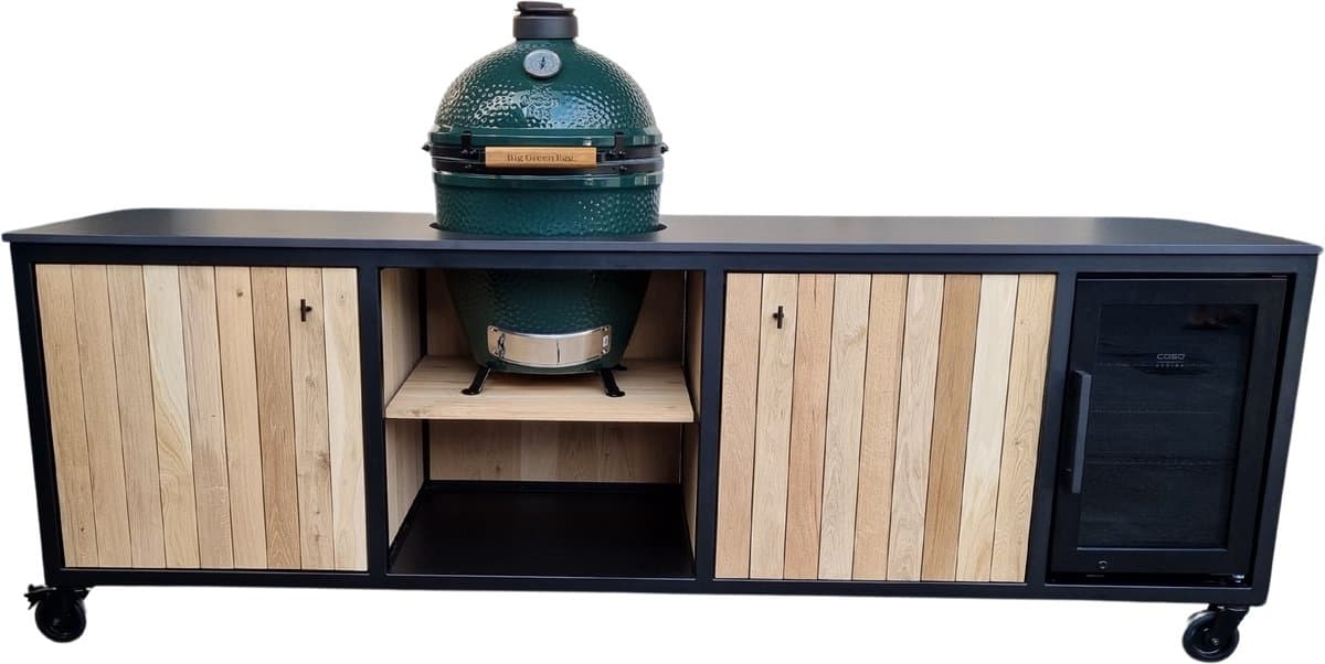 Heavenly Garden - Elements Large - Buitenkeuken - Staal - BBQ Cooler - Eikenhout - 273cm — afbeelding 1