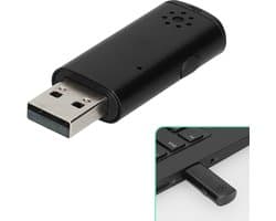 kwmobile USB microfoon voor laptop en desktop pc - Mini microfoon met helder geluid - Plug & Play computer microfoon voor videobellen - In zwart