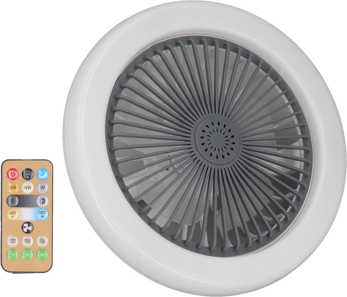 Kleine Plafondventilator met Afstandsbediening en E27 Lamphouder - Ventilatoren met Instelbare Snelheid en Licht 85-265V — afbeelding 1