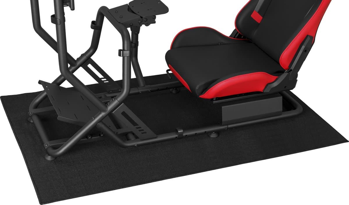 Race cockpit mat anti slip vloerbescherming - race cockpit vloermat - sim racing vloermat - racestuur standaard vloermat wheel stand - XXL formaat 170 cm x 65 cm — afbeelding 1