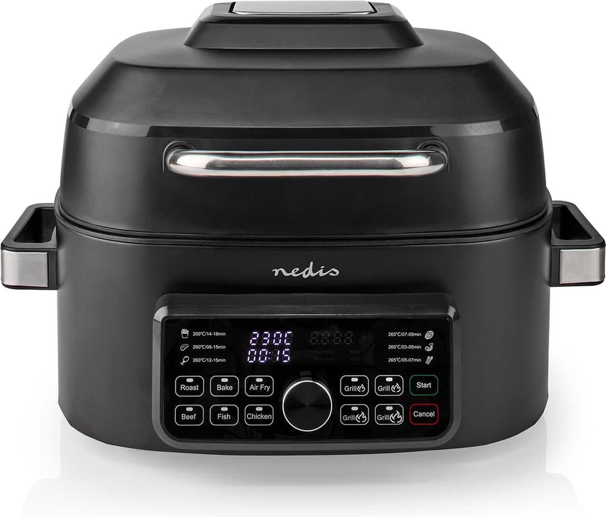 Nedis Heteluchtfriteuse - 6 l - Tijdschakelaar: 120 min - Aantal vooraf ingestelde programma's: 7 - Digitaal - Zwart — afbeelding 1