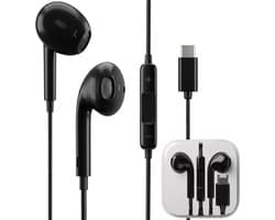 Nuvance Oortjes met Draad - Bedrade Oordopjes - USB-C Oortjes - Oordopjes met Draad en Microfoon - In-Ear Oordopjes - Zwart
