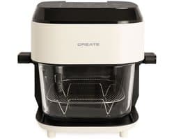 CREATE - Glazen heteluchtfriteuse van 6 L met vernevelingsfunctie - Gebroken wit - AIR FRYER STUDIO CRYSTAL LARGE