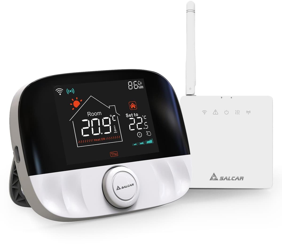 Intelligente wifi-thermostaat voor gasboiler, T9W RF kamerthermostaat met -ontvanger, programmeerbaar, wandmontage, compatibel met en Google — afbeelding 1