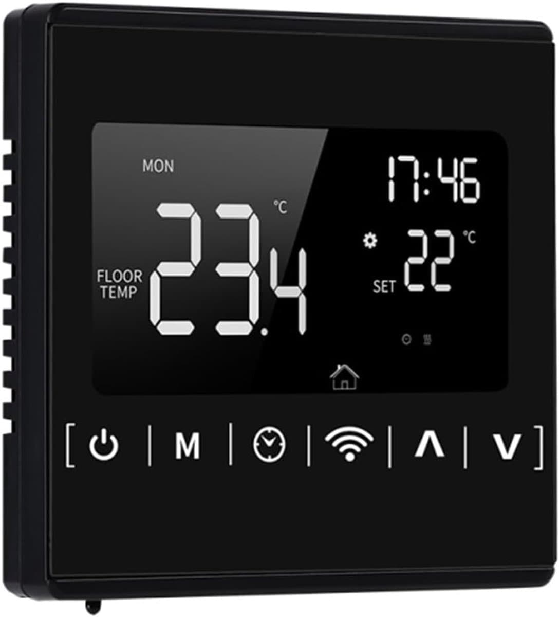 Slimme Thermostaat - Temperatuur Controller - Verwarming Regelen - App Bediening - 85 x 85 mm - Zwart Frame — afbeelding 1
