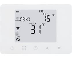 Slimme Temperatuurregelaar - Digitale Thermostaat - Comfort Thuis - Afstandsbediening via App - Ruimtebesparend - Wit