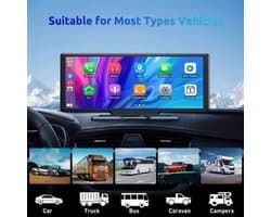 Dashcam – Auto Camera – Multimediasysteem – Recorder – Achteruitrijcamera – 10,26 Inch IPS Touchscreen – 4K Voorcamera & 1080p Achtercamera – Draadloze CarPlay & Android Auto – 64GB Geheugenkaart