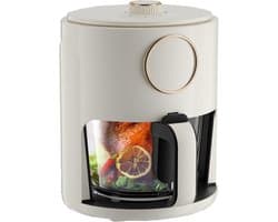 Airfryer Oven - Heteluchtfriteuse - Gezond Koken - Transparante Glazen Pan - 5 Liter - Wit