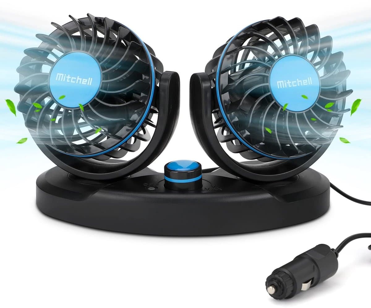 Solidchoice - Dubbelzijdige Auto Ventilator met 360 Graden Rotatie — afbeelding 1