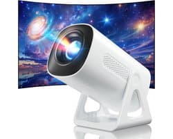 SnelShoppen - Draagbare 4K Beamer Mini-Projector met WiFi, Bluetooth, 270° Rotatie, Thuisbioscoop, Ster Overheadprojector voor Telefoon, PS5, HDMI, TV