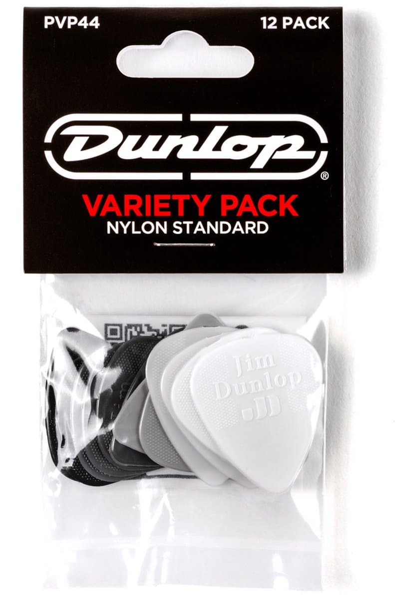 Dunlop PVP44 Nylon Standard Pick Plectrum Variety 12-Pack - Plectra, 0.38mm tot 1.0mm, mix van 12 stuks — afbeelding 1