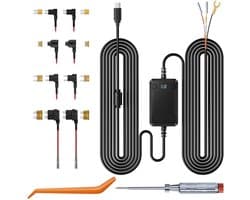 SnelShoppen - TERUNSOUl Dashcam Hardwire Kit V3F, 12V-24V naar 5V Type C Bedradingskit met Spanningsindicator, 3M/9.8Ft, 3-Traps Laagspanningsbeveilig