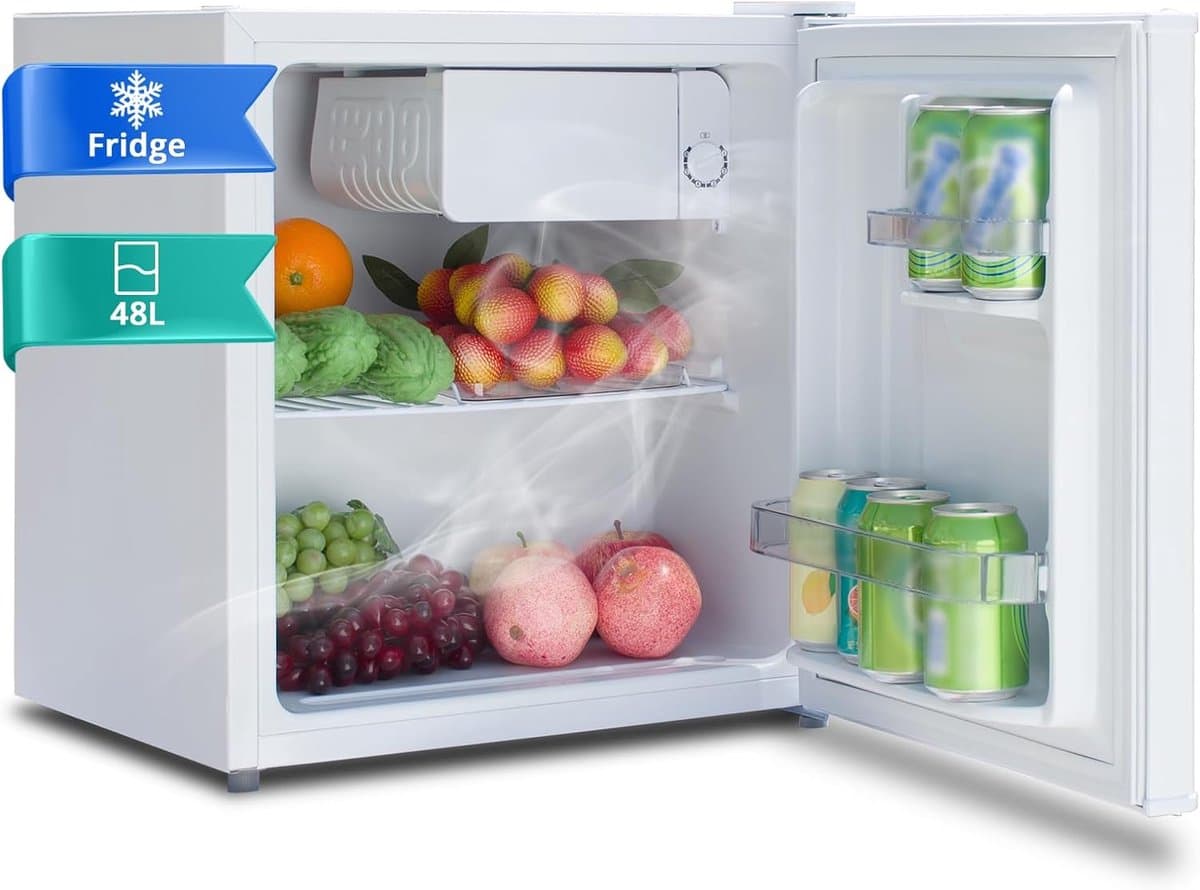 Mini Koelkast - Compacte Koeling - Dranken Koelen - Stille Werking 39 dB - 48 Liter - Wit — afbeelding 1