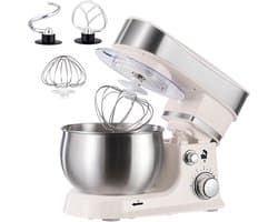 Staande Mixer - Keukenmachine - Bakken Thuis - 6 Snelheden - 3L Kom - Zilver
