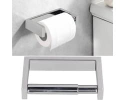 Wandgemonteerde Toiletrolhouder - Eenvoudig Te Installeren, Verchroomd, Duurzaam en Ideaal Voor Huishoudens en Hotels, Met Veerarm Voor Snelle Papierrol Wissel